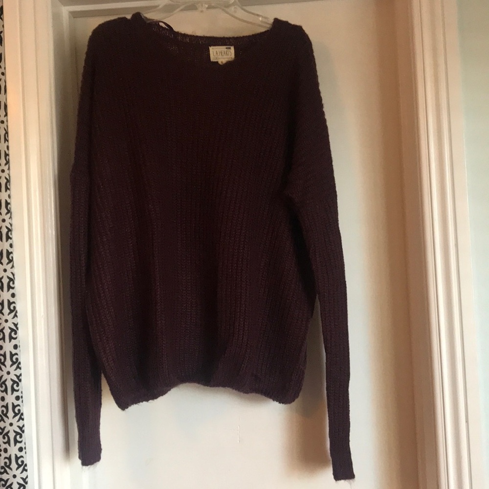 LA Hearts cozy burgundy sweater
